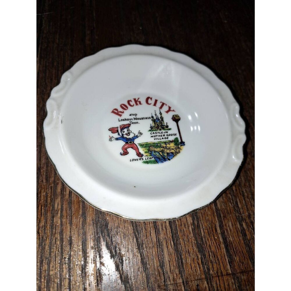 Vintage Rock City Lookout Mountain Castle Mother Goose Lovers Leap Mini Plate
